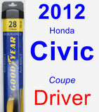 Driver Wiper Blade for 2012 Honda Civic - Assurance