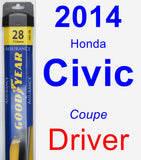 Driver Wiper Blade for 2014 Honda Civic - Assurance