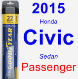 Passenger Wiper Blade for 2015 Honda Civic - Assurance