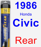 Rear Wiper Blade for 1986 Honda Civic - Assurance