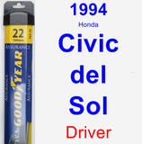 Driver Wiper Blade for 1994 Honda Civic del Sol - Assurance