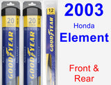 Front & Rear Wiper Blade Pack for 2003 Honda Element - Assurance