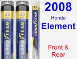 Front & Rear Wiper Blade Pack for 2008 Honda Element - Assurance