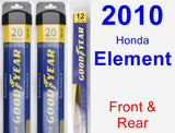 Front & Rear Wiper Blade Pack for 2010 Honda Element - Assurance
