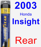 Rear Wiper Blade for 2003 Honda Insight - Assurance