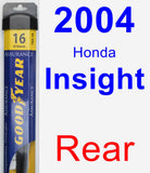 Rear Wiper Blade for 2004 Honda Insight - Assurance