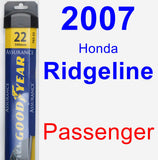 Passenger Wiper Blade for 2007 Honda Ridgeline - Assurance