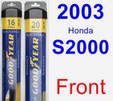 Front Wiper Blade Pack for 2003 Honda S2000 - Assurance