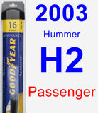 Passenger Wiper Blade for 2003 Hummer H2 - Assurance