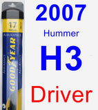 Driver Wiper Blade for 2007 Hummer H3 - Assurance