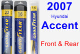 Front & Rear Wiper Blade Pack for 2007 Hyundai Accent - Assurance