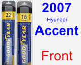 Front Wiper Blade Pack for 2007 Hyundai Accent - Assurance