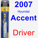 Driver Wiper Blade for 2007 Hyundai Accent - Assurance