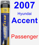 Passenger Wiper Blade for 2007 Hyundai Accent - Assurance