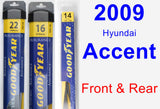 Front & Rear Wiper Blade Pack for 2009 Hyundai Accent - Assurance