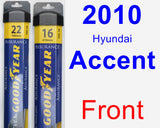 Front Wiper Blade Pack for 2010 Hyundai Accent - Assurance