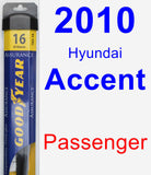 Passenger Wiper Blade for 2010 Hyundai Accent - Assurance