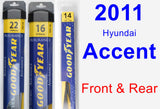 Front & Rear Wiper Blade Pack for 2011 Hyundai Accent - Assurance