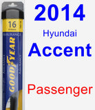 Passenger Wiper Blade for 2014 Hyundai Accent - Assurance