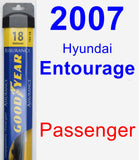 Passenger Wiper Blade for 2007 Hyundai Entourage - Assurance