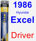 Driver Wiper Blade for 1986 Hyundai Excel - Assurance