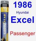 Passenger Wiper Blade for 1986 Hyundai Excel - Assurance