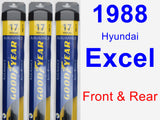 Front & Rear Wiper Blade Pack for 1988 Hyundai Excel - Assurance