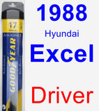 Driver Wiper Blade for 1988 Hyundai Excel - Assurance