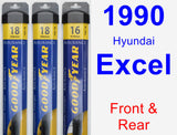 Front & Rear Wiper Blade Pack for 1990 Hyundai Excel - Assurance