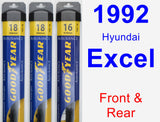 Front & Rear Wiper Blade Pack for 1992 Hyundai Excel - Assurance