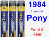 Front & Rear Wiper Blade Pack for 1984 Hyundai Pony - Assurance