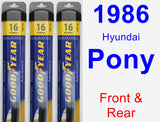 Front & Rear Wiper Blade Pack for 1986 Hyundai Pony - Assurance