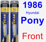 Front Wiper Blade Pack for 1986 Hyundai Pony - Assurance