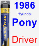 Driver Wiper Blade for 1986 Hyundai Pony - Assurance