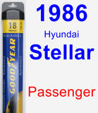 Passenger Wiper Blade for 1986 Hyundai Stellar - Assurance