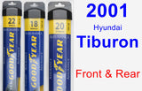 Front & Rear Wiper Blade Pack for 2001 Hyundai Tiburon - Assurance