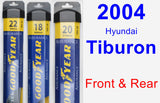Front & Rear Wiper Blade Pack for 2004 Hyundai Tiburon - Assurance