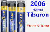 Front & Rear Wiper Blade Pack for 2006 Hyundai Tiburon - Assurance