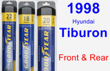 Front & Rear Wiper Blade Pack for 1998 Hyundai Tiburon - Assurance