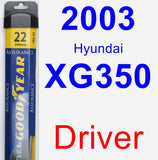 Driver Wiper Blade for 2003 Hyundai XG350 - Assurance