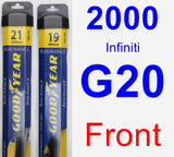 Front Wiper Blade Pack for 2000 Infiniti G20 - Assurance