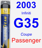 Passenger Wiper Blade for 2003 Infiniti G35 - Assurance