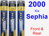 Front & Rear Wiper Blade Pack for 2000 Kia Sephia - Assurance