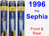 Front & Rear Wiper Blade Pack for 1996 Kia Sephia - Assurance