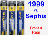 Front & Rear Wiper Blade Pack for 1999 Kia Sephia - Assurance