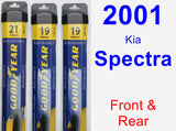 Front & Rear Wiper Blade Pack for 2001 Kia Spectra - Assurance