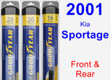 Front & Rear Wiper Blade Pack for 2001 Kia Sportage - Assurance