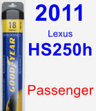 Passenger Wiper Blade for 2011 Lexus HS250h - Assurance