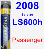 Passenger Wiper Blade for 2008 Lexus LS600h - Assurance