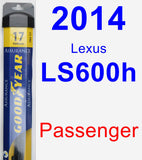 Passenger Wiper Blade for 2014 Lexus LS600h - Assurance